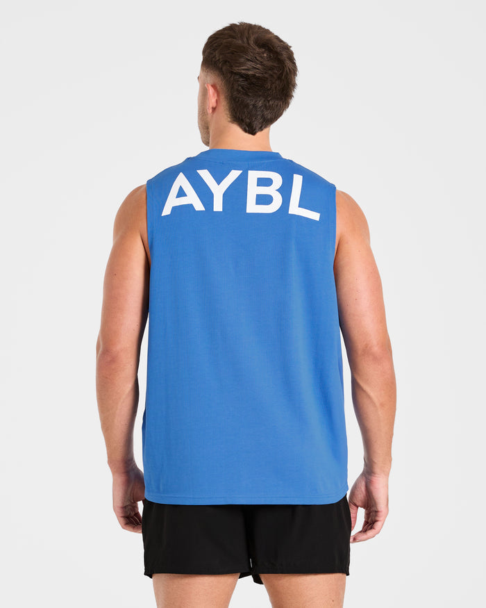 Essential Oversized Graphic Tank - Cobalt