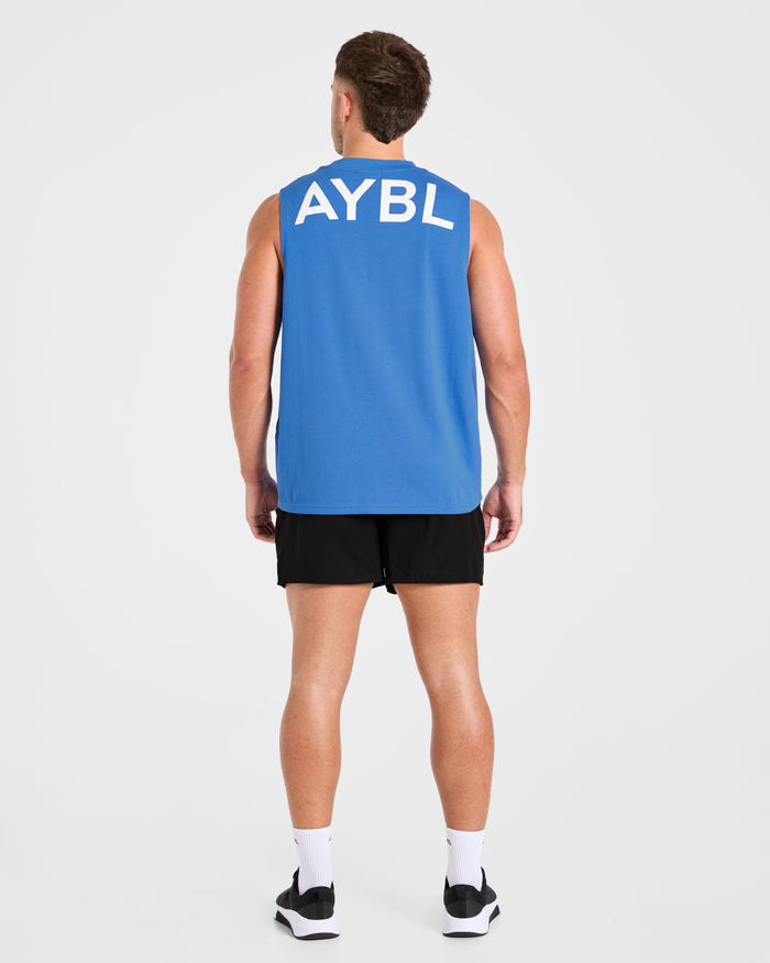 Essential Oversized Graphic Tank - Cobalt