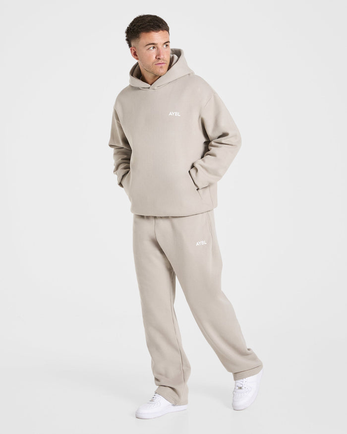 Essential Oversized Straight Leg Joggers - Stone