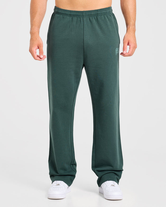 Heavy Lifting Gothic Oversized Straight Leg Joggers - Midnight Teal