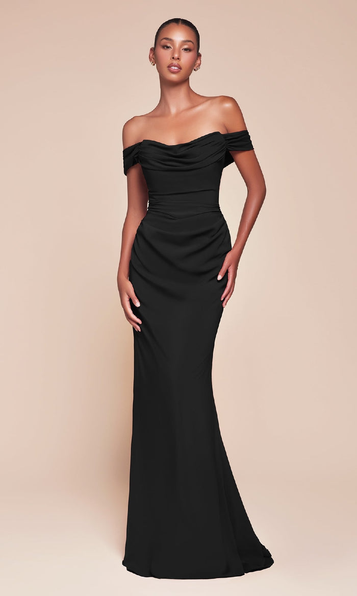 Black Ladivine Long Formal Dress 7433