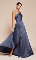 Smoky Blue Ladivine Long Formal Dress 7450