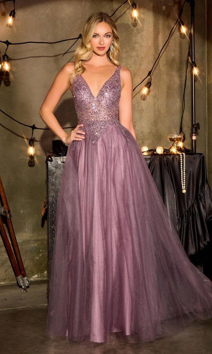 English Violet Ladivine Long Formal Dress Cr880