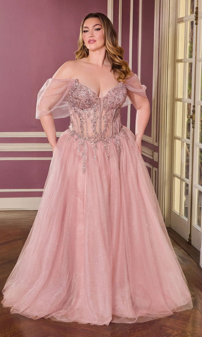 Mauve Ladivine Long Plus-Size Prom Dress cd721c