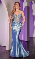 Light Blue Ladivine Long Prom Dress CC8879