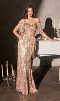 Rose Gold Ladivine Long Prom Dress cds563