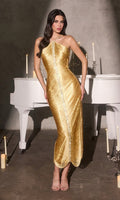 Gold Ladivine Long Prom Dress cds564