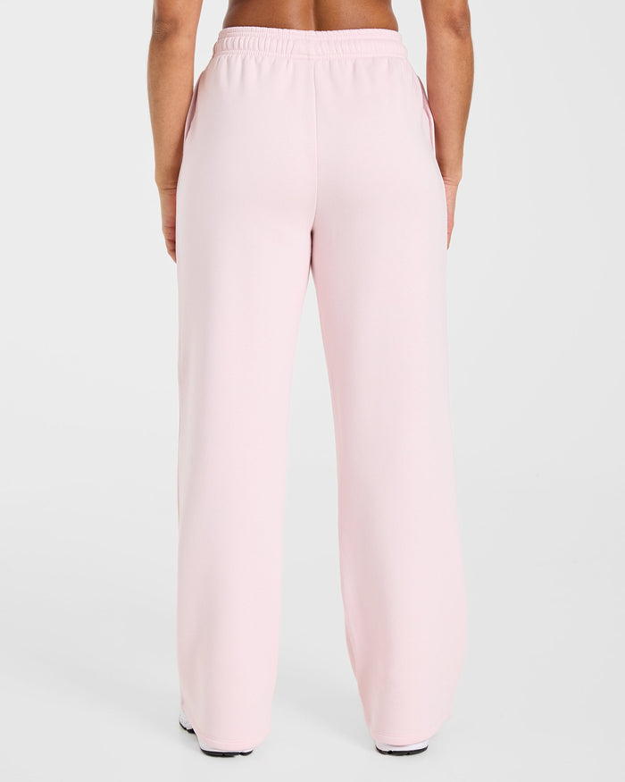 Lifestyle Oversized Straight Leg Joggers - Pastel Pink