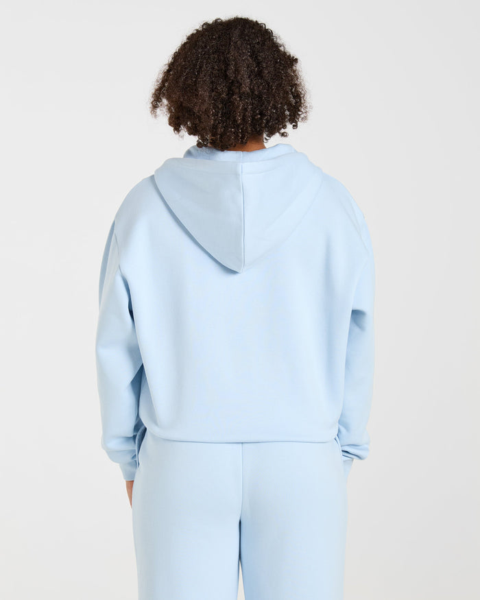 Lifestyle Oversized Zip Up Hoodie - Spring Blue