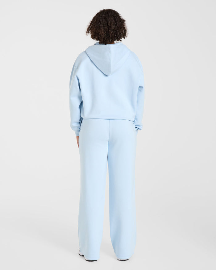 Lifestyle Oversized Zip Up Hoodie - Spring Blue