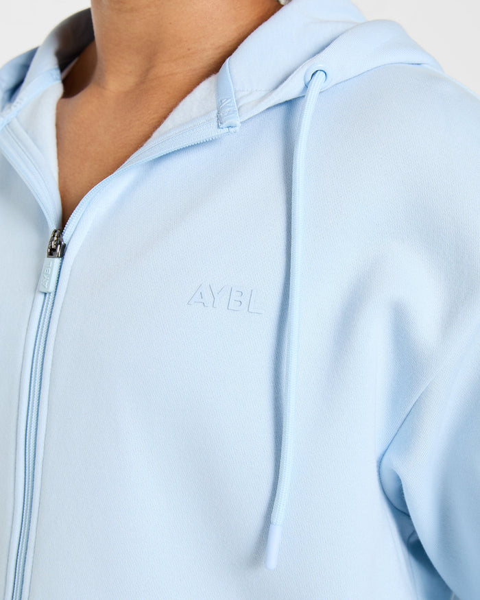 Lifestyle Oversized Zip Up Hoodie - Spring Blue