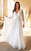 Off White Long Formal Dress CD0192W by Ladivine