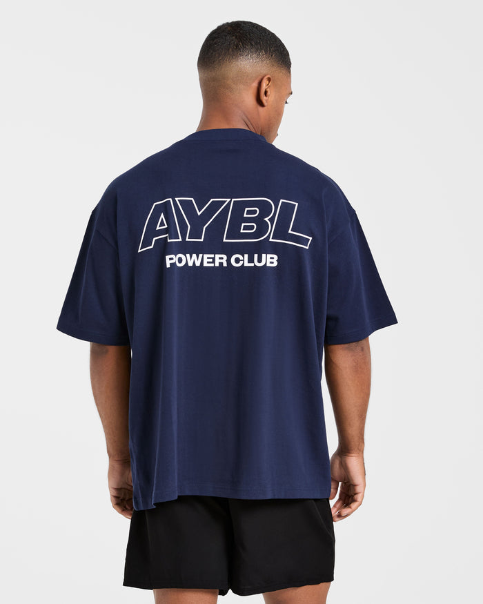 Power Club Oversized T Shirt - Navy