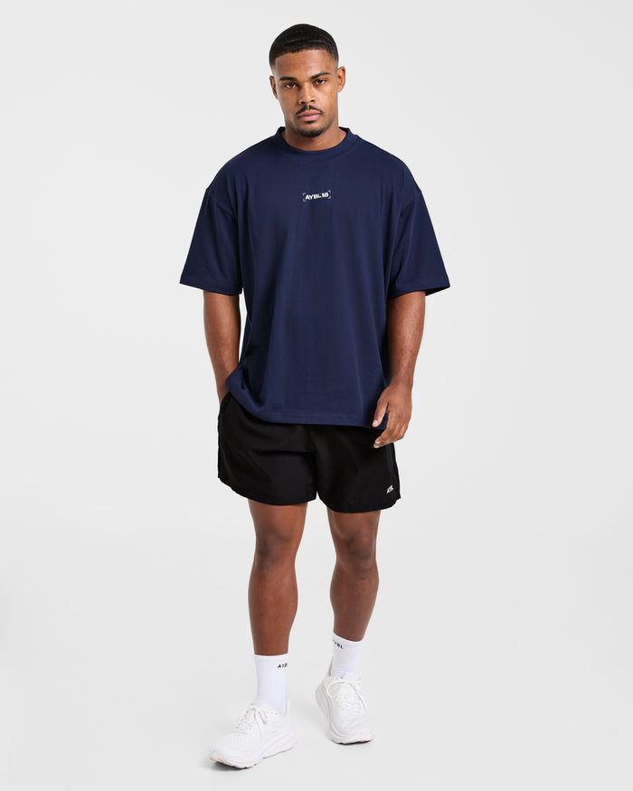 Power Club Oversized T Shirt - Navy