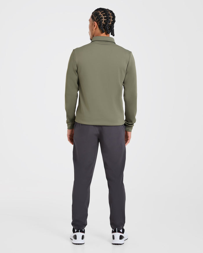 Precision Longsleeve Collared Pullover - Deep Sage