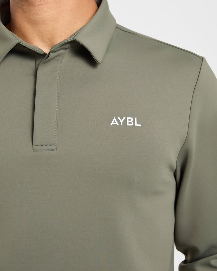 Precision Longsleeve Collared Pullover - Deep Sage