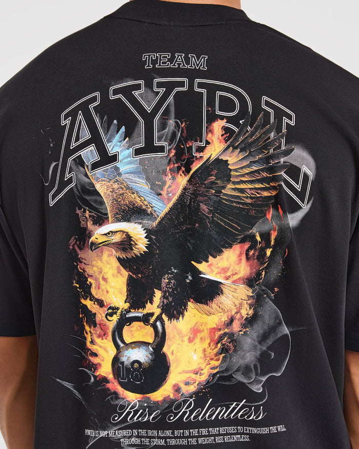 Relentless Eagle Oversized T Shirt - Black