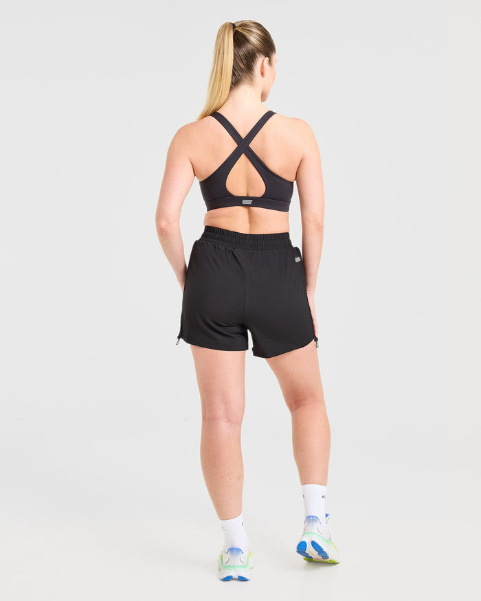 Run Ruched Shorts - Black