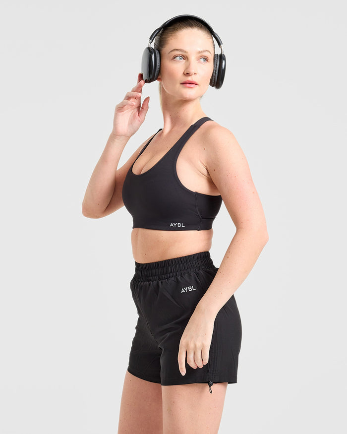 Run Ruched Shorts - Black