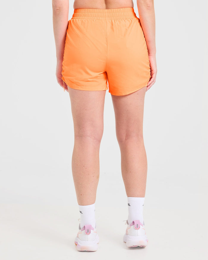 Run Ruched Shorts - Vibrant Apricot