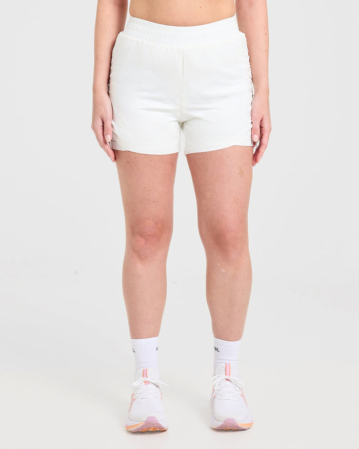 Run Ruched Shorts - White