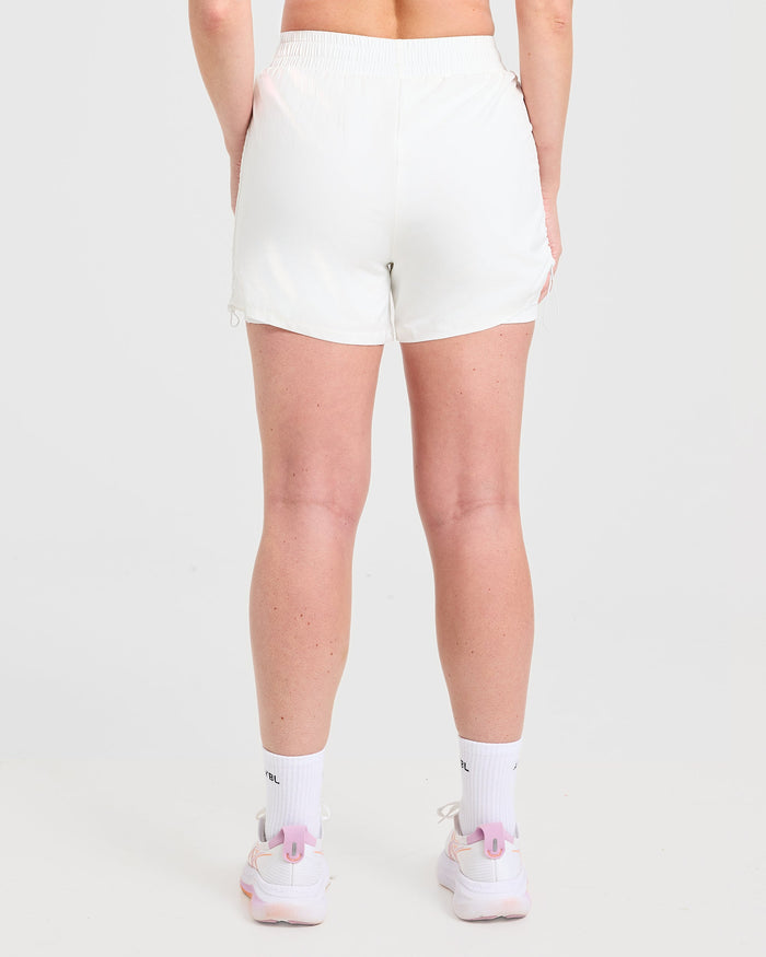 Run Ruched Shorts - White