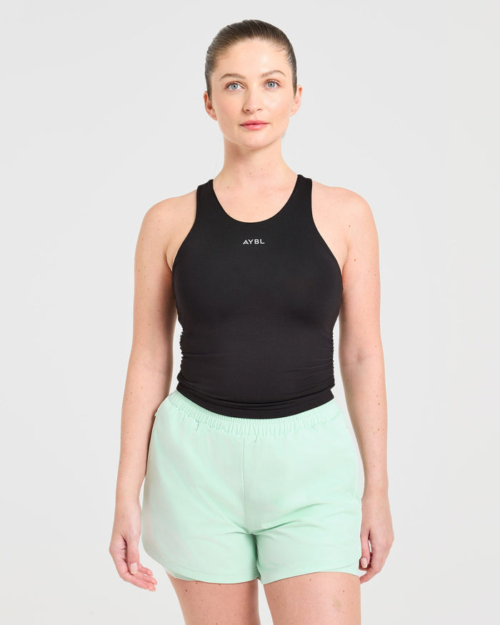 Run Ruched Tank - Black