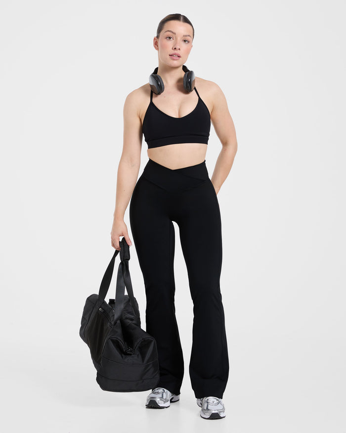 Sculpt Wrap Flared Leggings - Black