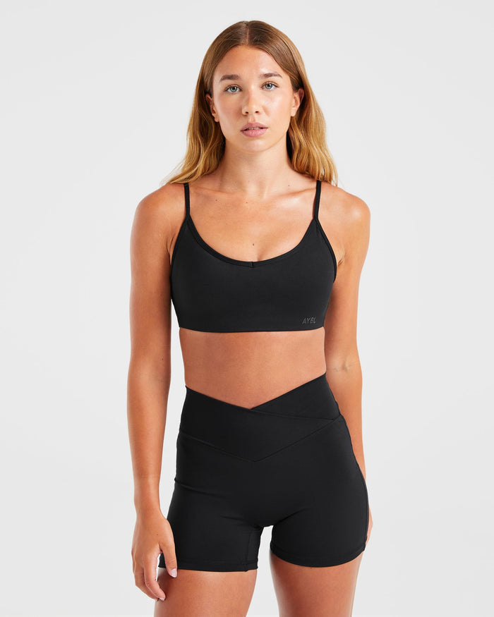 Sculpt Wrap Sports Bra - Black