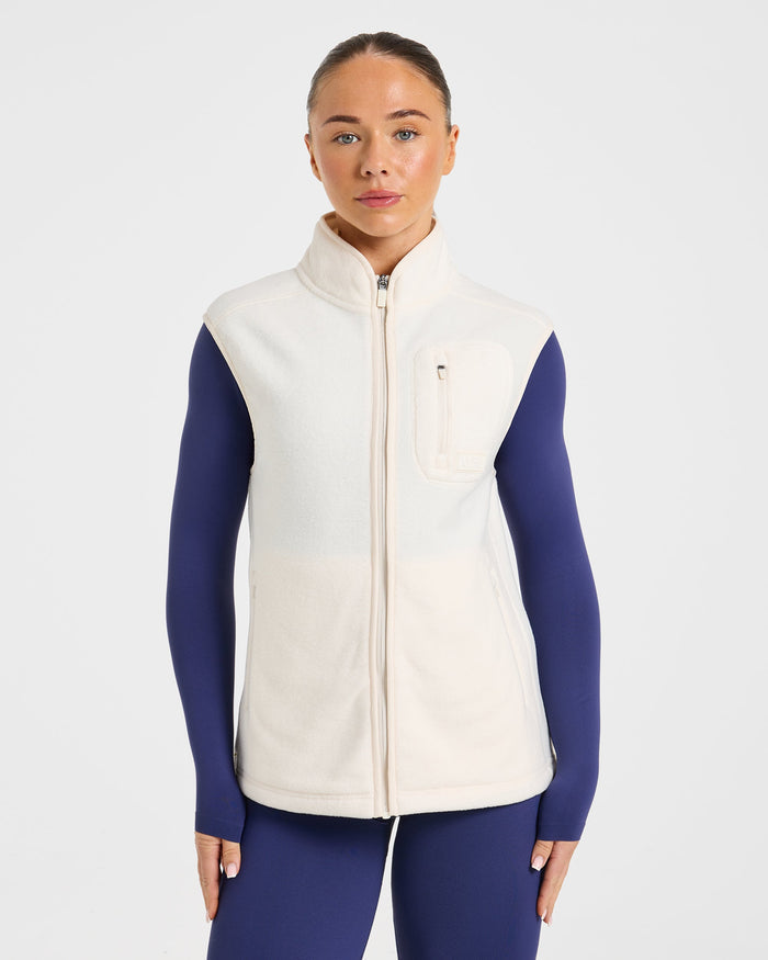 Signature Lightweight Fleece Gilet - Cream