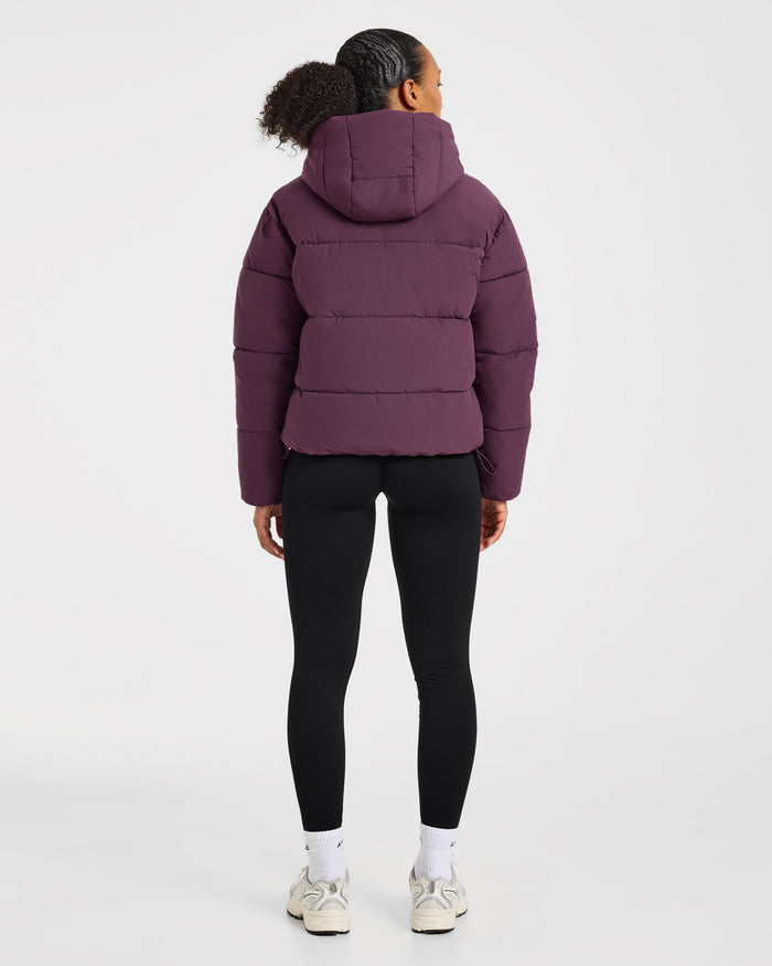 Signature Puffer Coat - Plum