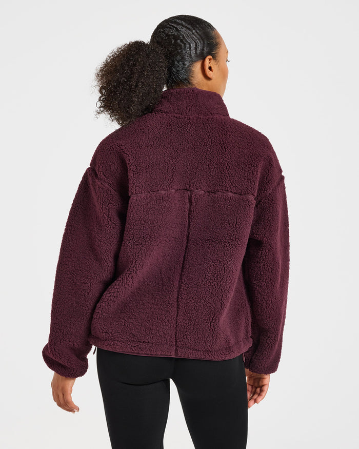 Signature Zip Up Fleece Jacket - Dusty Plum