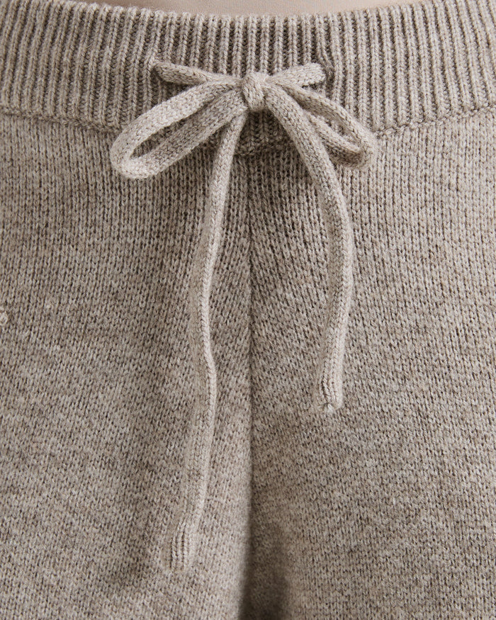 Soft Oversized Knitted Straight Leg Joggers - Brown Marl