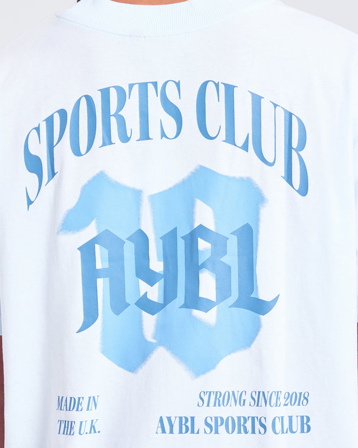 Sports Club Gothic Oversized T Shirt - Blue