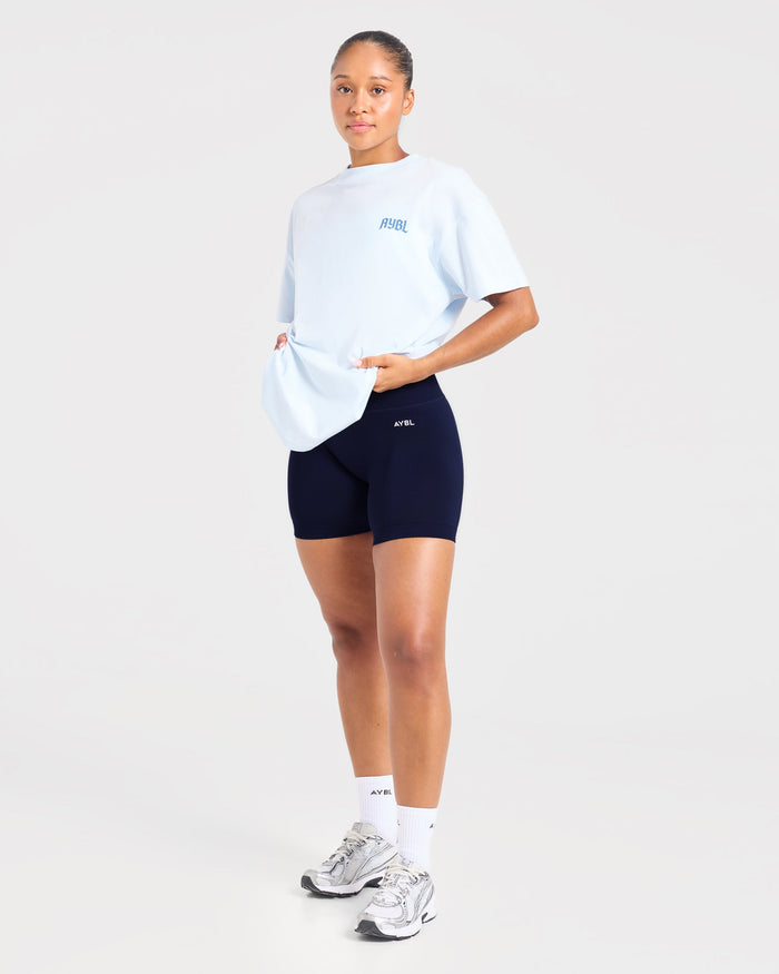 Sports Club Gothic Oversized T Shirt - Blue