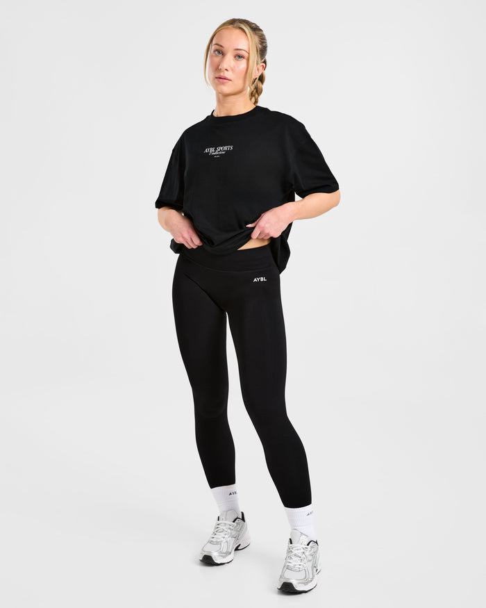 Sports Collective Oversized T Shirt - Black