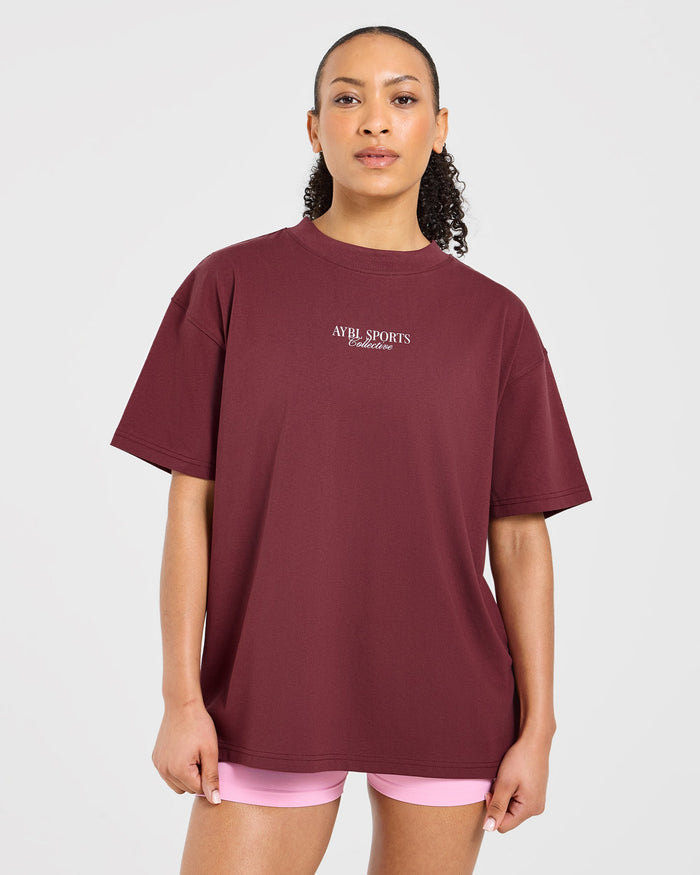 Sports Collective Oversized T Shirt - Red Wine
