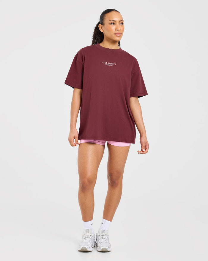 Sports Collective Oversized T Shirt - Red Wine