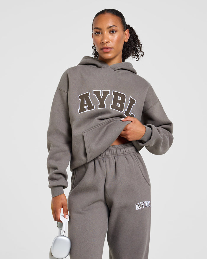 Varsity 2.0 Oversized Hoodie - Slate Brown