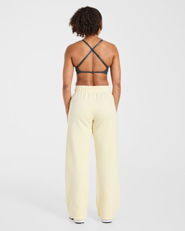 Varsity 2.0 Oversized Straight Leg Joggers - Butter Yellow