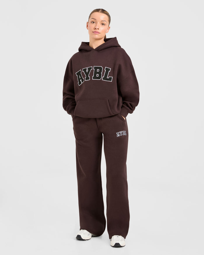 Varsity 2.0 Oversized Straight Leg Joggers - Cocoa Brown
