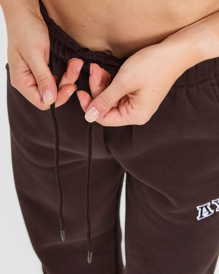 Varsity 2.0 Oversized Straight Leg Joggers - Cocoa Brown