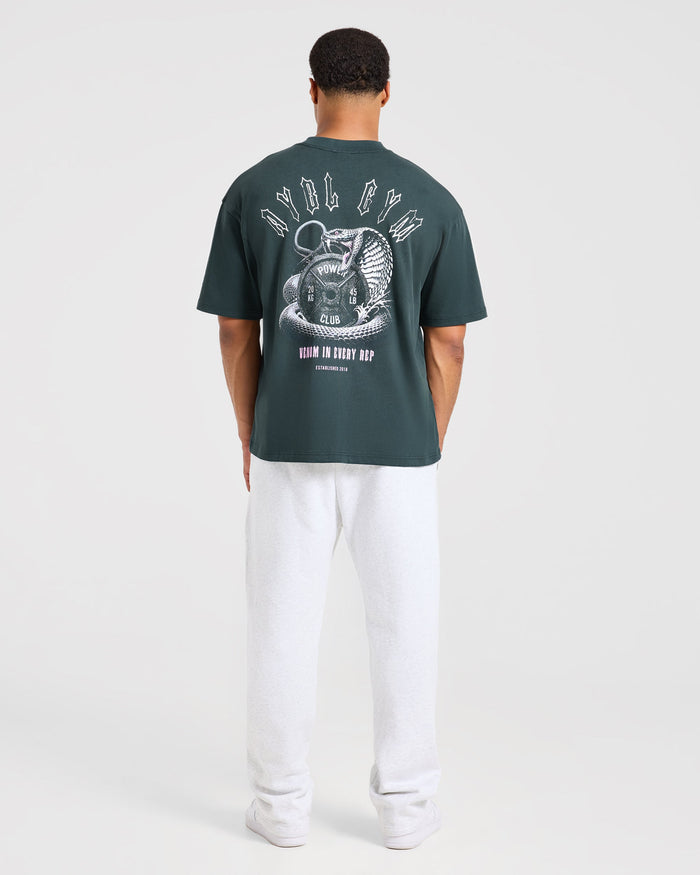 Venom In Every Rep Oversized T Shirt - Dark Teal