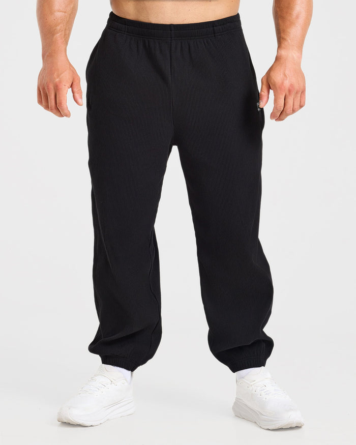 Wesley Vissers x Oversized Ribbed Joggers - Black