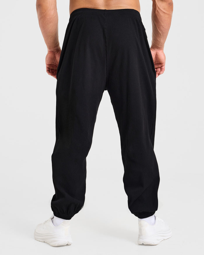 Wesley Vissers x Oversized Ribbed Joggers - Black