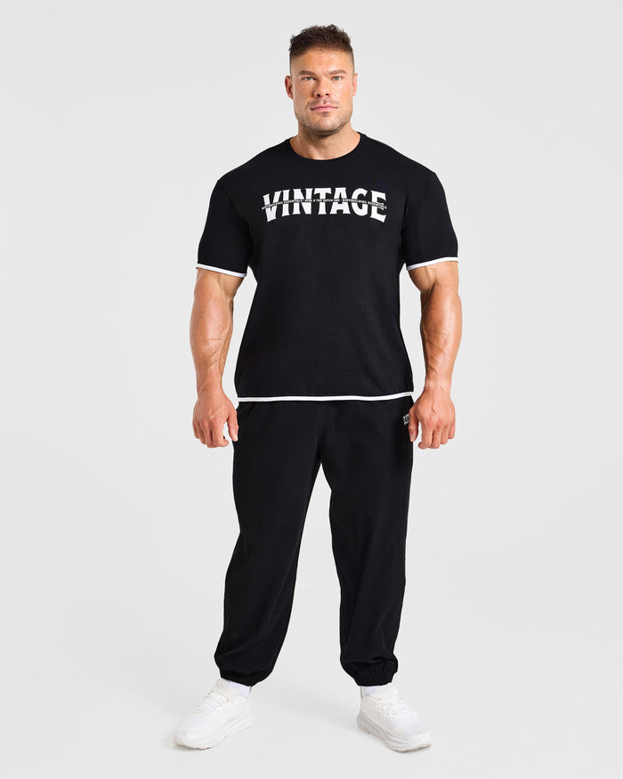 Wesley Vissers x Oversized Ribbed Joggers - Black