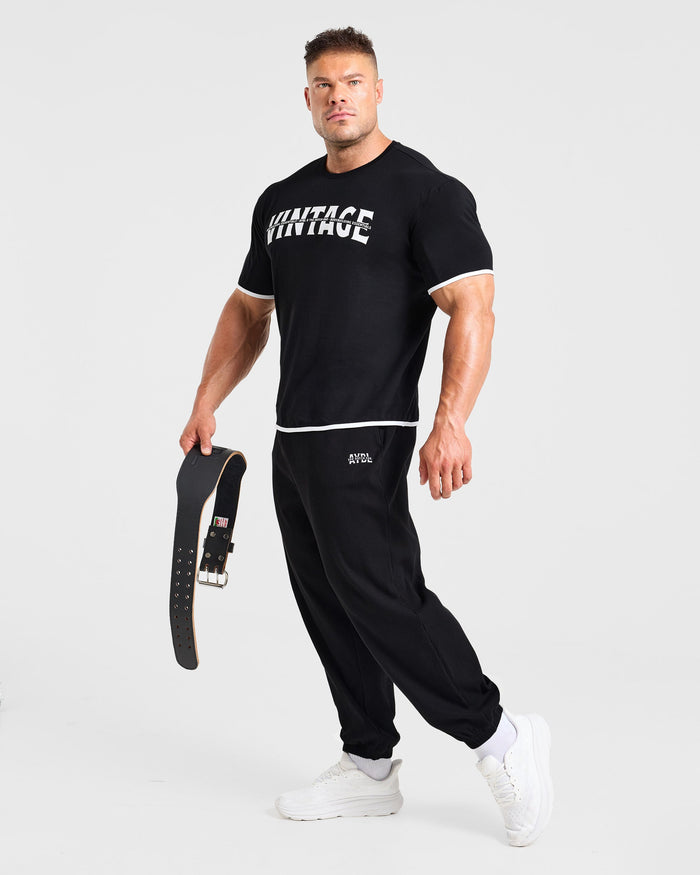 Wesley Vissers x Oversized Ribbed Joggers - Black