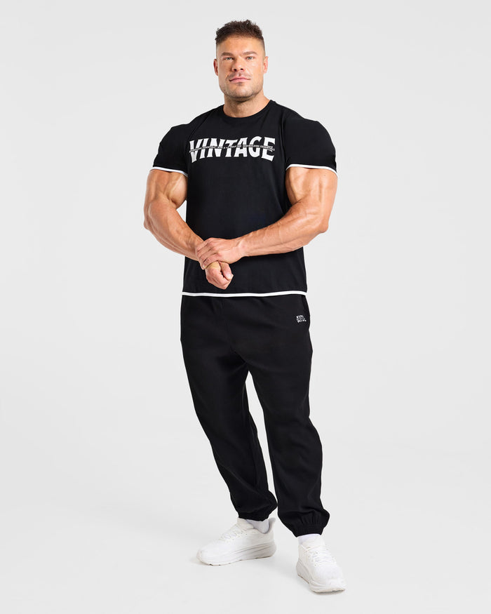 Wesley Vissers x Oversized Ribbed Joggers - Black