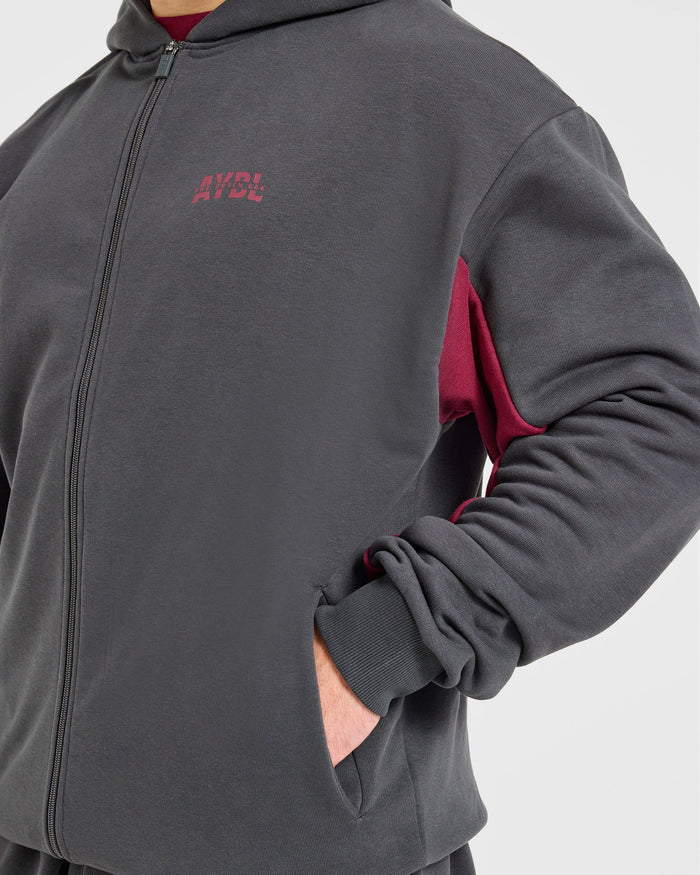 Wesley Vissers x Oversized Zip Up Hoodie - Charcoal