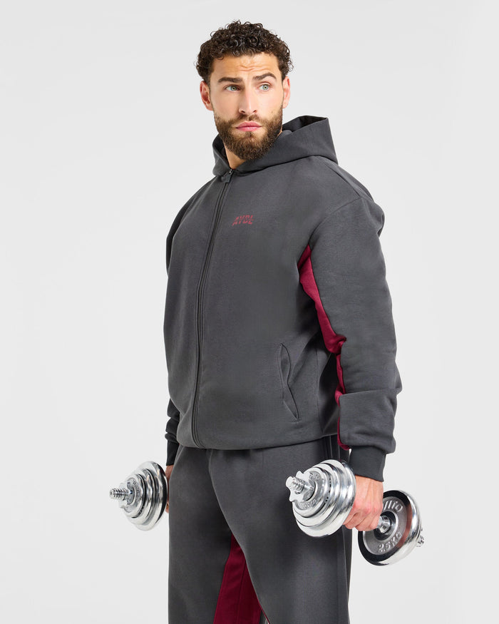 Wesley Vissers x Oversized Zip Up Hoodie - Charcoal